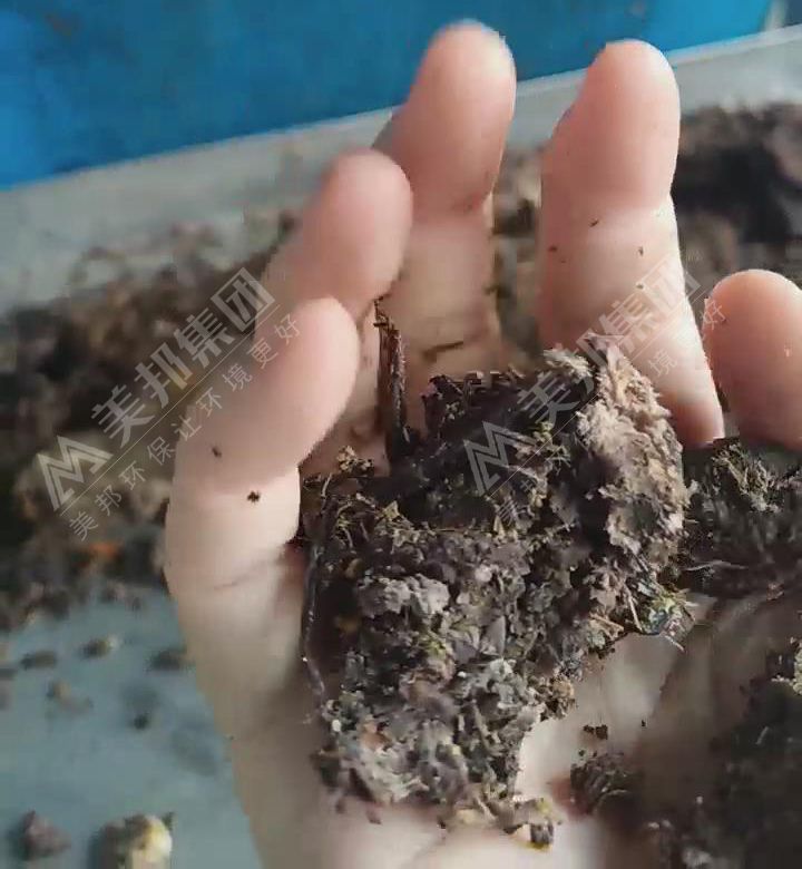 带式压榨机处理后的中药渣手抓不出水
